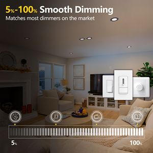 Confezione da 12 Faretti da Incasso Neri da 4 Pollici, 9W 800LM, Dimmerabili, Senza Canne, Luce per Soffitto 5CCT 2700K-5000K 120V - Product Image 5