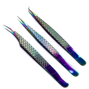 Custom Logo Japanese Stainless Steel Eyelash Extension Tweezers with Toothed Tip Sustainable Plasma Blue - Product Image 4