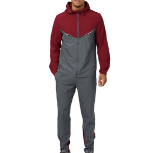 Ensemble de survêtement coupe-vent en nylon et polyester de haute qualité, réfléchissant et léger, avec pantalon de jogging, vêtements de sport personnalisés, conception OEM, ensemble pour homme - Product Image 1