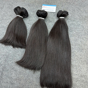 Extensions de Cheveux Naturels Vietnamiens Bruts, Raides, 100% Cheveux Humains, Double Trame, Fabriquées à la Machine, Couleur Noire Naturelle - Product Image 3