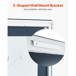 Specchio da Bagno LED 36'' X 48'' Stile Art Deco Antiappannamento con Luci Memoria, Illuminazione Frontale e Posteriore - Product Image 6