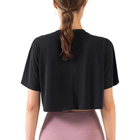 Crop tops pour femmes, t-shirts basiques à col rond, coupe slim, tendance, manches courtes, pour l'été, avec service OEM
