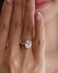 IGI/GIA Lab Grown Vintage 14k or jaune mariage/bague de fiançailles diamant coupe ronde unisexe parfait anniversaire et cadeau de fête - Product Image 3