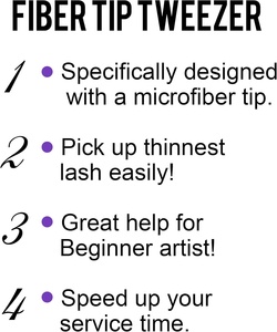 Pinzas de precisión para extensión de pestañas y cejas, punta recta de fibra de 90 grados, plástico, acero inoxidable, diseño de corazón, tipo de punta puntiaguda - Product Image 5