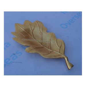 Plateau de fruits secs en métal de qualité supérieure plat de service en forme de feuille en aluminium plaqué or pour hôtel à la maison - Product Image 6