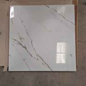 Carreaux de porcelaine aspect marbre blanc 600x600mm PGVT GVT finition brillante pour sol et mur, fournisseur mondial, aspect marbre premium, émaillés - Product Image 5
