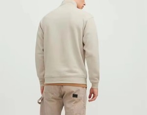 เสื้อสเวตเชิ้ตผู้ชายแบบคอตั้ง แขนยาว ผ้าฟลีซ ทรงปกติ สไตล์ลำลอง ตกแต่งสีตัดกัน ซิปครึ่งตัว เหมาะสำหรับฤดูใบไม้ร่วง - Product Image 4