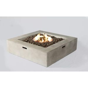 12\" H Outdoor <b>Fire</b> <b>Pit</b> <b>Table</b> Durable Concrete Construction for Outdoor Entertaining - Product Image 2