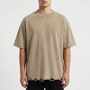 เสื้อยืดผู้ชายพรีเมียม แต่งขอบรุ่ย ทรงหลวม ผ้าฝ้าย รับผลิตแบบ OEM ODM แบรนด์ส่วนตัว - Product Image 1
