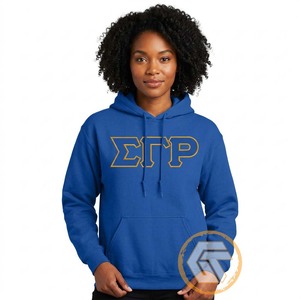 GREEK TREASURES Sudadera con Capucha Personalizada Sigma Gamma Rho para Mujer, Invierno, Casual, Ecológica, Transpirable, de Algodón y Felpa, Bordada, Sólida - Product Image 1