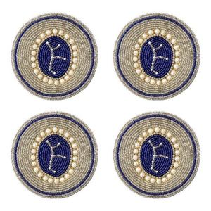 Elegant Boho Table Decor Beaded Glass <b>Drink</b> Coasters Protective <b>Bar</b> Mats for Housewarming Gifts - Product Image 2