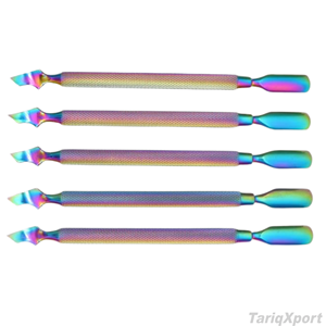 Prix d'usine professionnel, outil de manucure et pédicure réutilisable, double tête en acier inoxydable, pousse-cuticules en métal, ensemble en boîte - Product Image 4