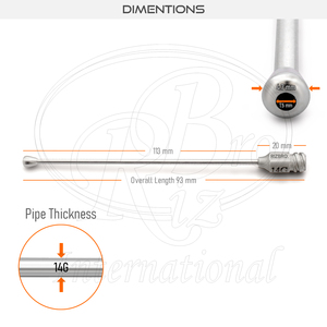 Tubo de alimentación para aves de acero inoxidable con punta de aguja recta y bloqueo de señuelo, 4.7mm 14G x 93mm - Product Image 3