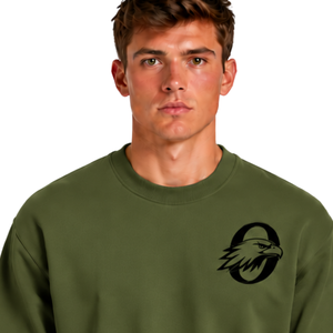 Sudadera Verde Oliva para Hombre, Cuello Redondo, Manga Larga, Estilo Casual, Forro Polar, Logotipo Personalizado, Ropa Deportiva de Invierno, Venta al Por Mayor - Product Image 3