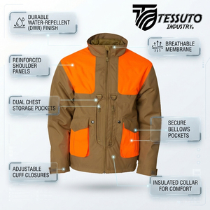 Veste de chasse pour homme adulte, camouflage imperméable, orange vif, coupe-vent, respirante, softshell, 100% vêtements de chasse - Product Image 3