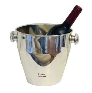 Enfriador de vino con acabado plateado de acero inoxidable de la mejor calidad, Cubo de bebidas para hotel, restaurante y bar - Product Image 1