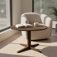 Table basse ronde moderne en bois d'hévéa, mobilier de salon, vente en gros, directement de l'usine, OEM ODM personnalisé