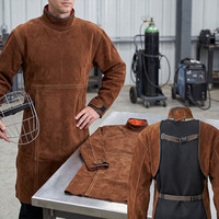 Tablier sans manches en cuir souple, confortable et durable, résistant au feu, à la chaleur, aux étincelles et à l'huile, pour la protection industrielle du corps