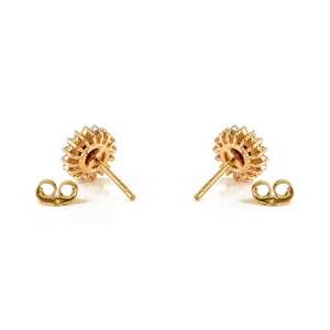 ต่างหูแบบติดหูทรงคลาสสิกประดับเพชรโมอิสซาไนต์สีแดง เงินแท้ 925 ชุบทอง 14K สำหรับผู้หญิง ดีไซน์ทันสมัย - Product Image 6