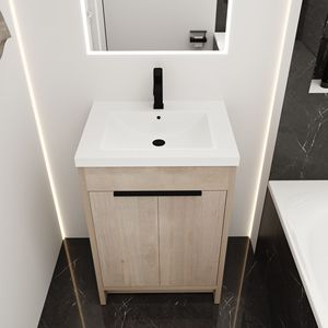 KD-PACKING lavello da bagno indipendente da 24 pollici con G-LEMON in resina bianca SKUBVB02424PLO-GRB2440 W1286S00017 - Product Image 3