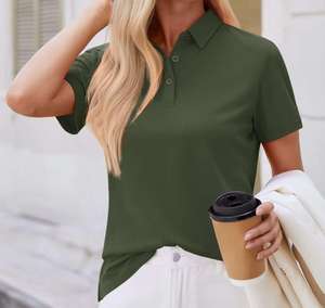 Polo de Mujer de la Mejor Calidad, Manga Corta, Ajustado, Informal, para Golf, Cuello Clásico, Colores Personalizados, Tallas Graduadas, Logotipo Bordado - Product Image 5