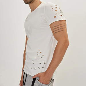 Camiseta de Manga Corta para Hombre, Corte Ajustado, Estilo Desgastado, de Buena Calidad, Última Llegada, Personalizable - Product Image 2