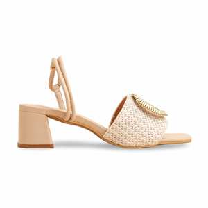 Sandalia de tacón formal color crema FR5423 - Product Image 4