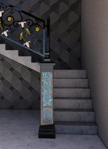 Barandillas de Hierro Forjado Modernas, Piezas para Escaleras, Diseños Elegantes para Escaleras Interiores/Exteriores de Villas, Resistentes al Óxido, Duraderas y Fáciles de Instalar - Product Image 2