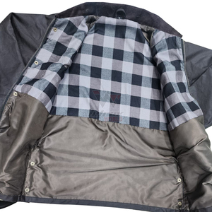 Veste de travail en coton ciré pour homme, col en velours côtelé marron, veste classique robuste pour la chasse, le travail, les activités de plein air, l'automne - Product Image 5