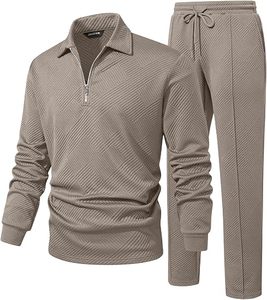 Men's for Half-<b>Zip</b> <b>Hooded</b> Lightweight Tracksuit Set Full Sleeve Solid Color Breathable Casual Wear Winter Loose Fit Drawstring - Product Image 6
