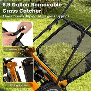 Orange 14-Inch <b>Push</b> Lawn <b>Mower</b> with Grass Catcher Bag - Product Image 4