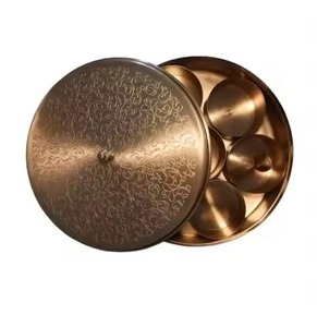 Artistic Metal <b>Masala</b> <b>Box</b> with Decorative Lid Kitchen Spice Storage Container Organizer for Herbs Seasoning Dining - Product Image 2