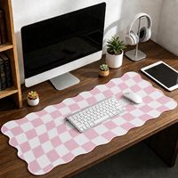 Tapis de bureau à motif damier festonné, esthétique, antidérapant, pour ordinateur, idéal pour le bureau et la maison, vente en gros, OEM