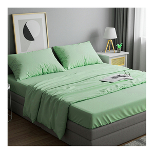 Made in India Best Quality 90 GSM Fabric Density Solid Pattern Type 4 Pcs Polyester Bedsheet Set at Impressive Market Price - Product Image 1