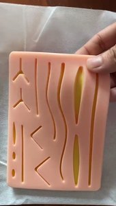 แผ่นซิลิโคนเย็บแผลแบบใช้ซ้ำได้ ชุดอุปกรณ์เย็บแผลทางการแพทย์พร้อมเครื่องมือผ่าตัดสแตนเลสสำหรับนักศึกษา - Product Image 3