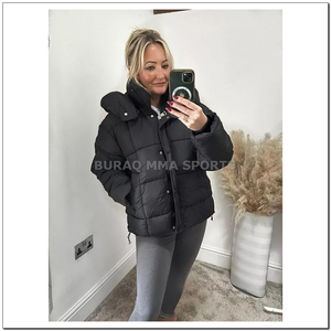 Chaqueta Acolchada Impermeable Personalizada para Mujer, Chaqueta de Invierno Acolchada de Diseño, Abrigo Acolchado de Nailon para Mujer - Product Image 4