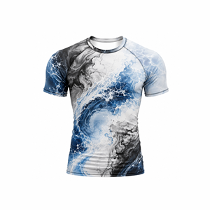 T-shirt de compression athlétique pour homme à manches courtes, anti-UV, anti-transpiration, séchage rapide, pour la gym, l'entraînement, la course, le fitness et les sports - Product Image 1