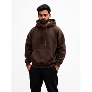 Sweat-shirt à capuche en molleton vert menthe pour homme, coupe classique, couleur unie, pull décontracté avec cordon de serrage et poche, idéal pour l'automne - Product Image 3