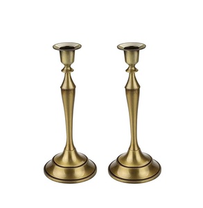 Ensemble de porte-bougies élégants en or rose, supports à bougies modernes et fins en métal pour centres de table de mariage, décoration de table à manger - Product Image 4