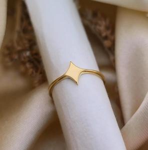 Anillo Clásico de Estrella en Plata de Ley 925 con Baño de Oro de 14k, Joyería de Moda para Fiestas y Regalo de San Valentín - Product Image 2