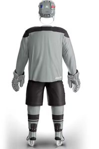Maillot de hockey sur glace des Kings de Los Angeles, gris et noir, manches longues, col en V, imprimé par sublimation, vêtements en polyester anti-humidité - Product Image 2