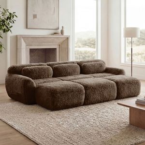 Divano a 3 Posti in Tessuto Morbido 32D ad Alta Densità per Soggiorno, Pouf Mobile, Combinazione Libera, Nessun Montaggio Richiesto - Product Image 3