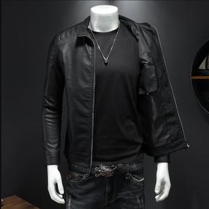 Chaqueta de Cuero PU para Hombre, Estilo Motero, con Cuello Alto, de Alta Calidad, Informal y a la Moda - Product Image 6