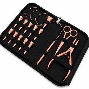 Kit d'outils d'extension de cheveux de qualité supérieure pour salon, avec étui, kit d'outils d'installation d'extensions de cheveux à micro-anneaux - Product Image 1