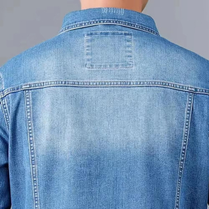Men's <b>Denim</b> <b>Jacket</b> Casual Solid Color Long Sleeve Button Fly Stonewashed Cotton Regular Fit Spring Wear - Product Image 5