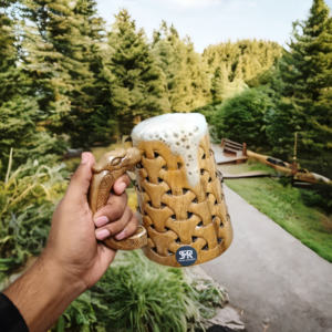 แก้วเบียร์ทำด้วยมือแก้วกาแฟถ้วยชาพร้อมด้ามมังกรดีไซน์แกะสลักไม้วินเทจแบบชนบทแก้วดื่ม - Product Image 5