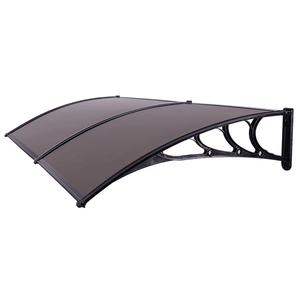 200 X 100 Household Rain Cover Eaves Canopy Brown and <b>Black</b> <b>Bracket</b> for Door and Window Sun Shelter (Same As 72908277) - Product Image 1