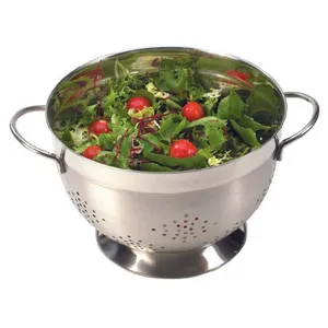 Passoire en acier inoxydable robuste, passoire de cuisine professionnelle pour rincer les pâtes, les légumes, les fruits et préparer les aliments - Product Image 4