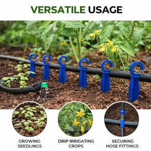 Abrazaderas de soporte para tuberías laterales de riego por goteo de polipropileno tipo C de 16 mm para mangueras de agua en agricultura, granjas, jardines y céspedes. - Product Image 4