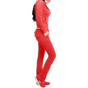Offre Spéciale deux pièces velours survêtement pour femmes sweat à capuche zippé velours Jogging survêtement ensembles d'entraînement deux pièces - Product Image 2